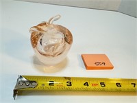 Glass Apple Paper Weight, Broken Stem