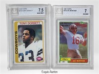 1981 Topps Joe Montana & 1978 Dorsett Graded Cards