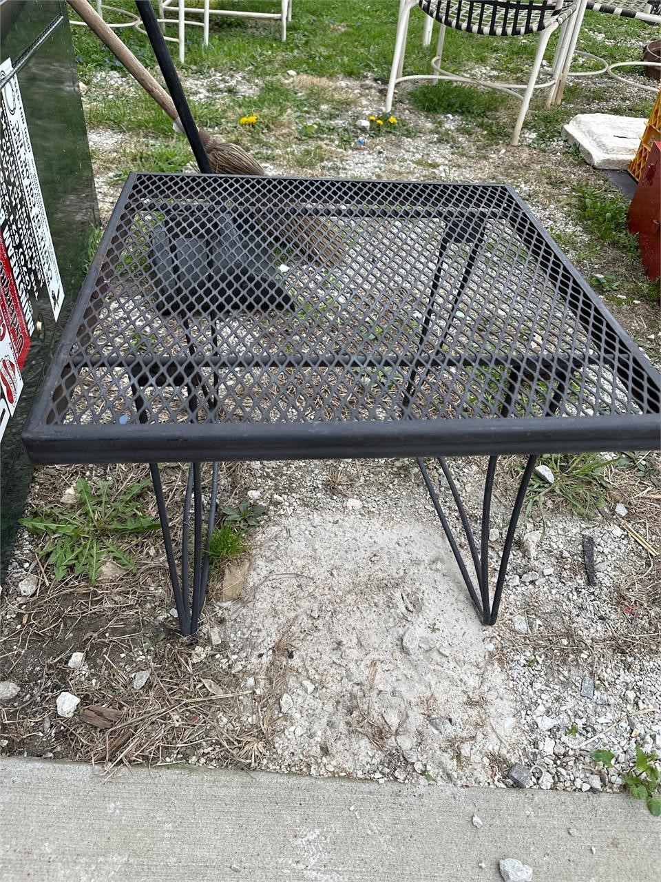 Wrought iron side table