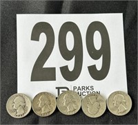 (5) Washington Silver Quarters (CASH ONLY)