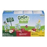 Pack of 16 GOGO SQUEEZ Apple Banana And Strawberry
