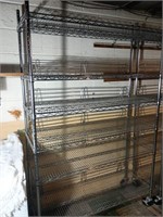 Large Metal Shelving Unit on Casters