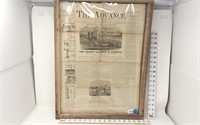 1873 Framed McCormick Advertising Newspaper