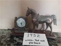 1952 Bronze Colored Horse Clock
