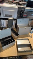 4pc metal cash and File Boxes one has a key