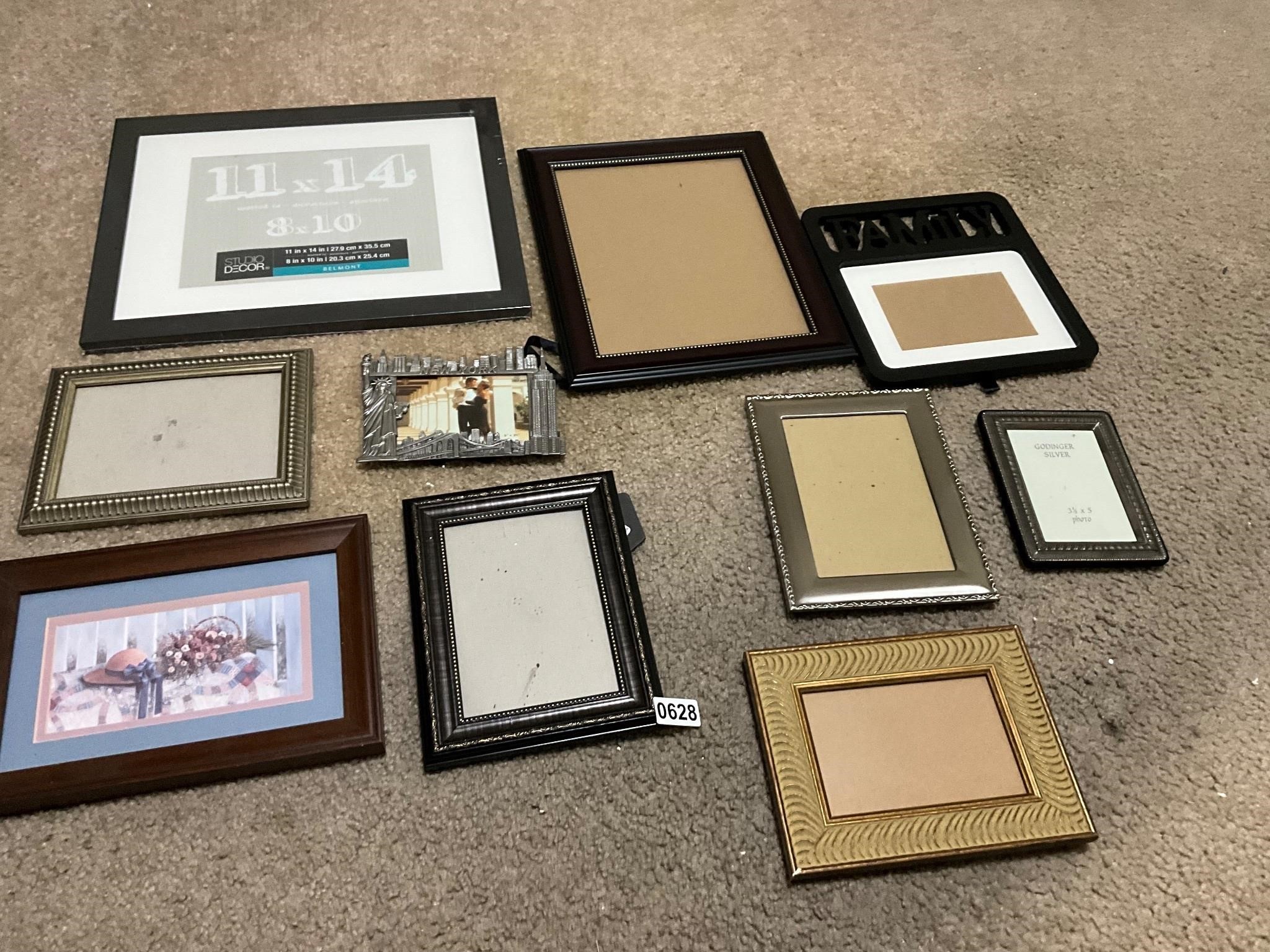 Lot of empty picture frames