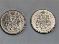 1966/65 CAD HALF DOLLARS