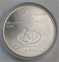 '76 OLYMPICS $5 SILVER COIN