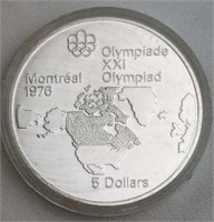 '76 OLYMPICS $5 SILVER COIN