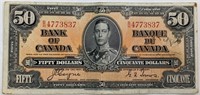 1937 $50 CAD BANK NOTE