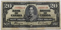 1937 $20 CAD BANK NOTE