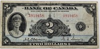 1935 $2 CAD BANK NOTE