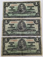 1937 $1 CAD BANK NOTES