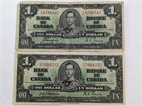 1937 $1 CAD BANK NOTES