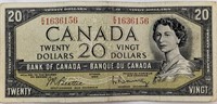 1954 $20 CAD BANK NOTE