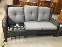 Wicker Patio Couch with Cushions -1 missing
