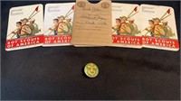 Vintage Boy Scouts of America Pin with Paperwork
