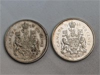 1966/63 CAD HALF DOLLARS