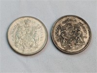 1964/62 CAD HALF DOLLARS