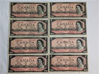 1954 $2 CAD BANK NOTES