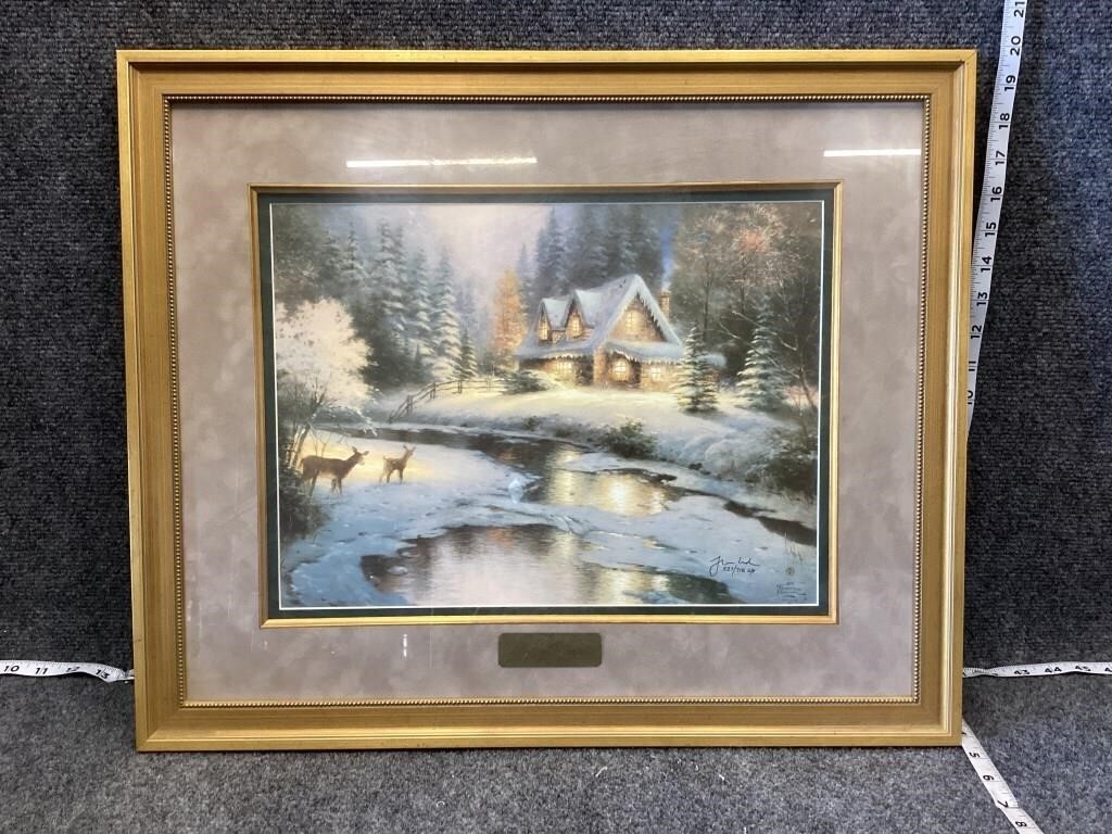 Thomas Kinkade Deer Creek Cottage Framed Art