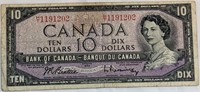 1954 $10 CAD BANK NOTE