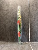 Faux Flowers in Clear Vase