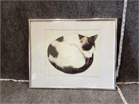Sleeping Cat Framed Art