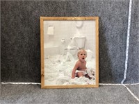 Baby with Toilet Paper Framed Photo