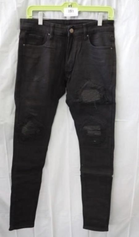 Men’s Black Denim Patch Work Jeans