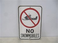 METAL "NO SNOWMOBILES" SIGN