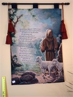 23rd Psalm tapestry. Approx 26 1/2 inches wide
