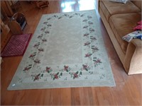 61 inch by 96 inch dramatic rug. Rubber