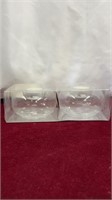 Set of 2 Glass Tea Light Holders with Candles