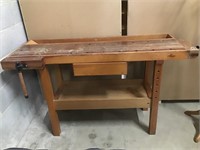 Wood Workbench with Vice