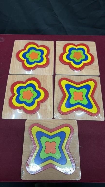 Lot of 5 Puzzle Piece Boards for Kids