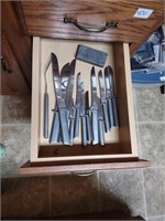 Stainless knives and sharpener
