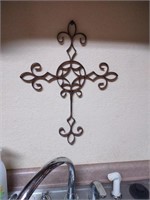 Duo of decorative metal crosses
