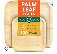 Palm Leaf Square Plates Compostable 7'' & 10''