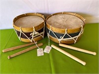 2 Unique Drums with Sticks