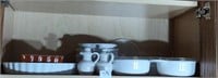 Group of Corning Ware and stoneware pieces and