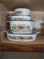 4 piece Corning Ware spice of life cookware.