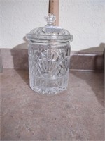 Vtg crystal biscuit jar