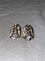 Gorham Sterling Angel Earrings.matching pendant