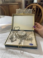 Vintage Rhinstone Necklace Set inc box  and More