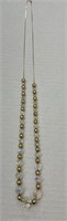 Beautiful 14K Gold Sliding Bead Necklace with