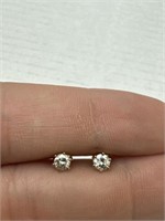 14K gold and diamond stud earrings quarter carat