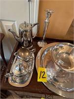 Cabinet contents weighted silver plate