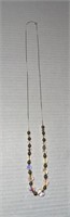 28” 14K Gold Sliding Bead Necklace with Glass and