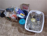 Nice group of assorted jars and household items